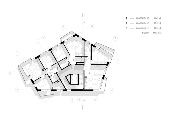 Warmstone housing complex. Plan of the 2 floor