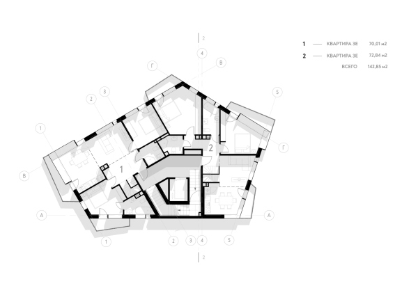 Warmstone housing complex. Plan of the 3 floor