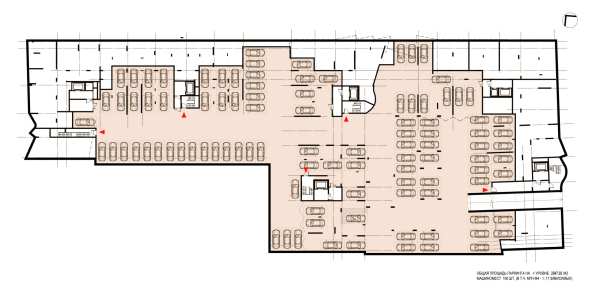 The housing complex on Kalinina Street. Plan of the -1 floor Copyright:  Liphart Architects
