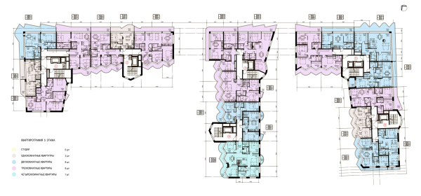 The housing complex on Kalinina Street. Plan of the 5 floor Copyright:  Liphart Architects
