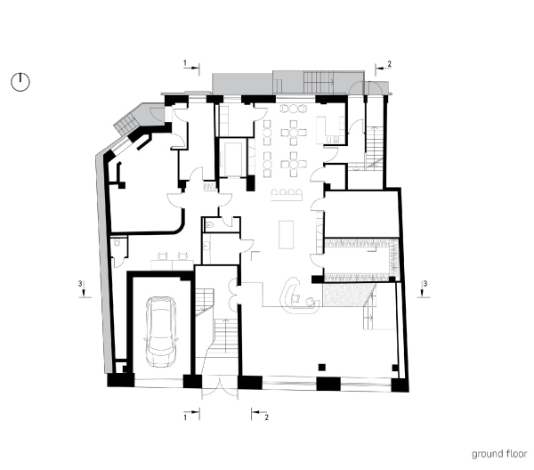 Plan of the 1 floor. RuArts Foundation. Trubnikovsky Lane, 6 Copyright:  ATRIUM