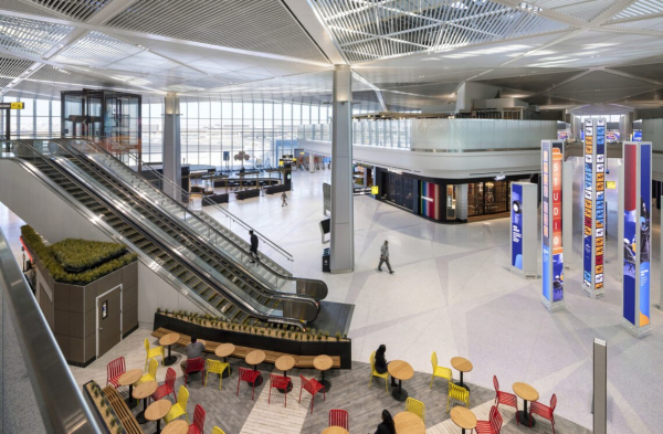 Terminal A at Newark Liberty International Airport, , -, .  Grimshaw, Design Architect in partnership STV, Executive Architect Photo by  James Ewing /  WAF