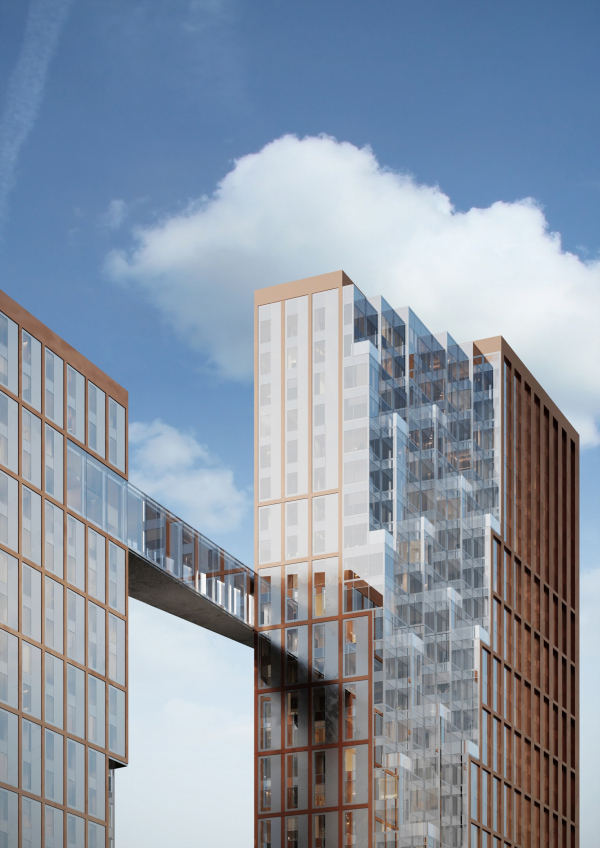 Towers at the Metro Bridge: facade options, 2023 Copyright:  MIR