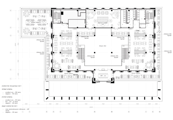 Plan of the 2 floor. House of Russian Cuisine: interior / project Copyright:  DBA-GROUP