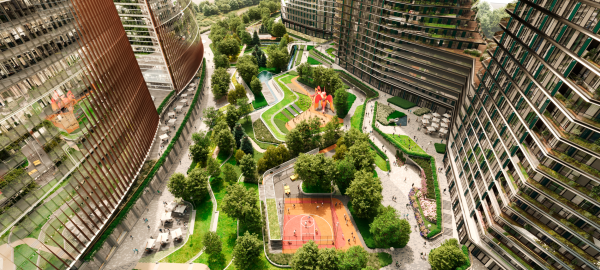 Project of the park courtyard. Jois multifunctional complex Copyright: image provided by Genpro