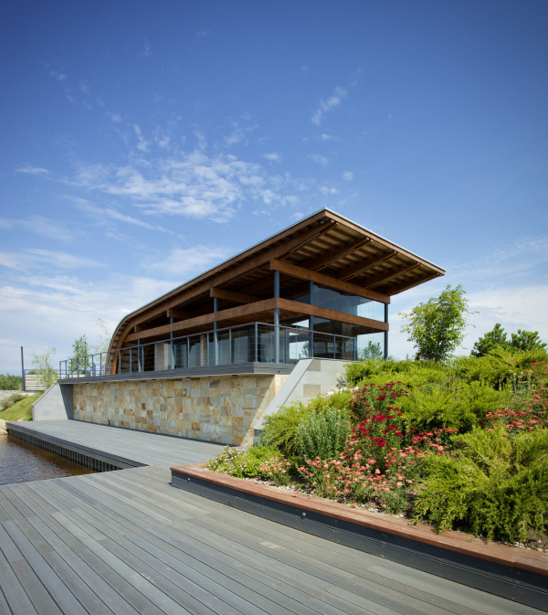 View of the BBQ lodge from the marina. Villa Sonata Copyright: Photograph  Roman Leonidov