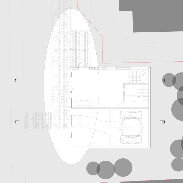 Plan of the 1 floor. Office building on the Radio Street Copyright:  Mikhail Dmitriev architectural studio