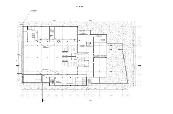 Reconstruction of the regional youth center “Polyot” in Oryol  plan of the -1st floor Copyright:  Mezonproject