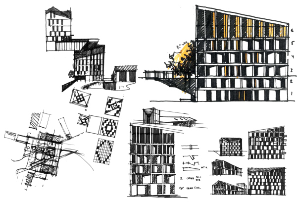 TSketches. The Depo housing complex in Minsk, competition concept, 2018 Copyright:  Sergey Skuratov