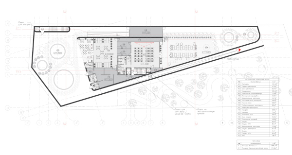 EXPO pavilion in Osaka. The Russian soul. The floor plan at 11.500 elevation Copyright:  ASADOV Architects