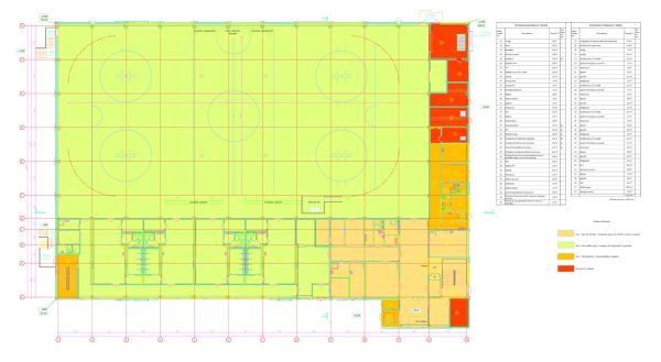 A sports and recreation center with an indoor ice rink and arena. Plan of the 1st floor at +0,000 elevation Copyright:  Vissarionov Architects