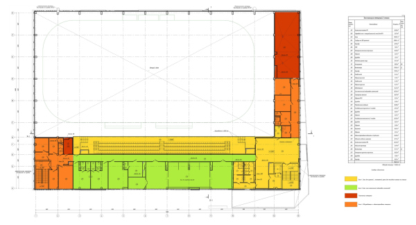 A sports and recreation center with an indoor ice rink and arena. Plan at +4,200 elevation Copyright:  Vissarionov Architects