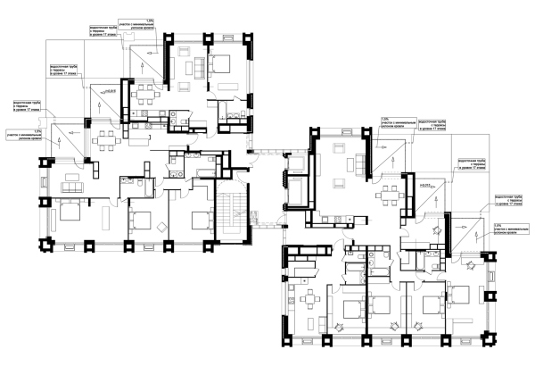 Plan of the 17 floor. Residential Complex on Odesskaya Street in Nizhny Novgorod Copyright:  Ostozhenka Architects