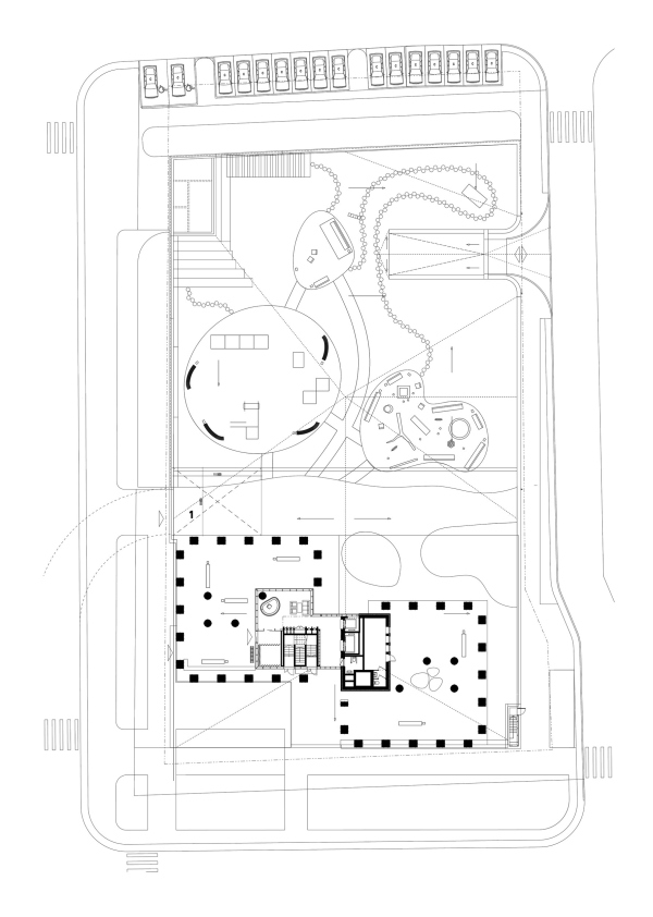 Plan of the 1 floor. Residential Complex on Odesskaya Street in Nizhny Novgorod Copyright:  Ostozhenka Architects