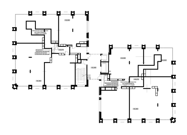 Plan of the 16 floor. Residential Complex on Odesskaya Street in Nizhny Novgorod Copyright:  Ostozhenka Architects