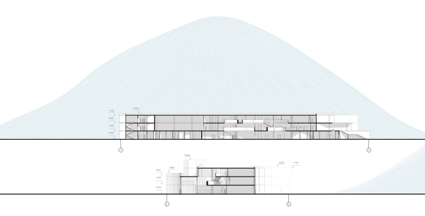 A public and cultural center in Petropavlovsk-Kamchatsky. Section views Copyright:  ASADOV Architects