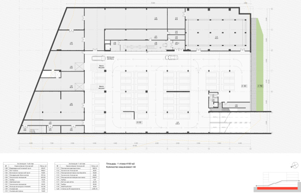 Moscow Gymnasium #1. -1st floor at -5.100 elevation Copyright:  Sergey Skuratov ARCHITECTS