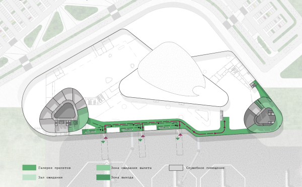 New passenger terminal of the Caucasus airport. The competition project Copyright:  KPLN 