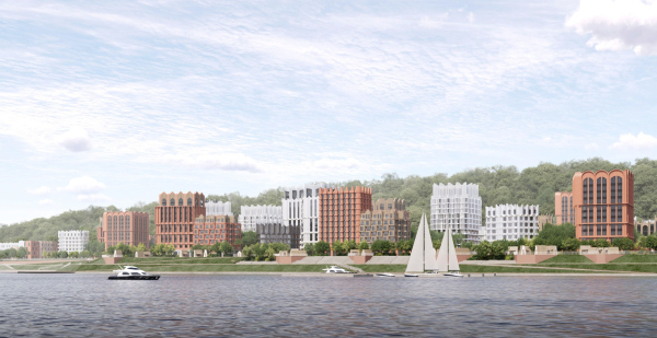 Architectural concept for the comprehensive development of the Rowing Channel waterfront in Nizhny Novgorod. Copyright:  ASADOV Architects