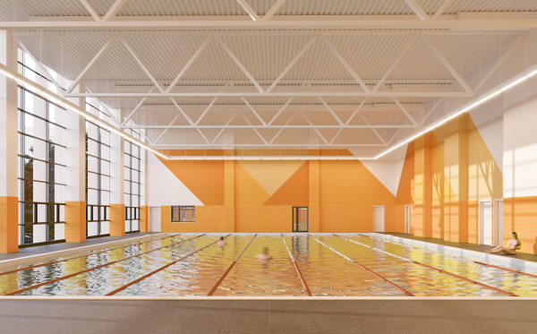 Interior of the swimming pool 3D render Copyright:  ASADOV Architects