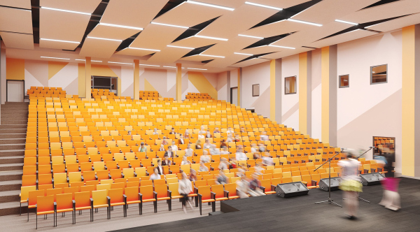 Interior of the auditorium. 3D render Copyright:  ASADOV Architects