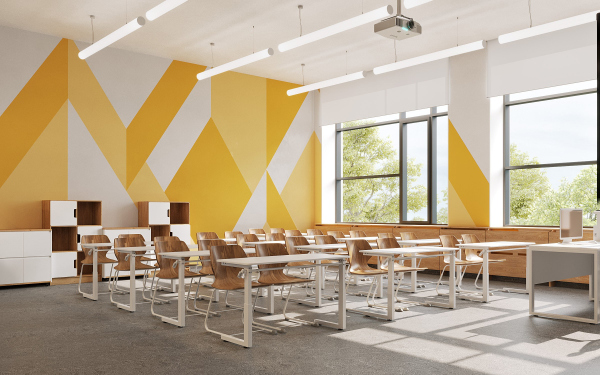 Interior of the junior high school. 3D render Copyright:  ASADOV Architects