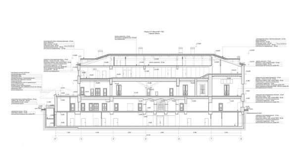 Reconstruction of the Bobrinsky House. Section 2-2. The main building Copyright: � MB-project