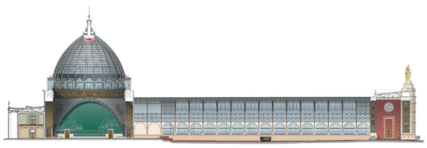 Restoration of the Cosmos Pavilion at VDNKh. Longitudinal section Copyright: � MB-project