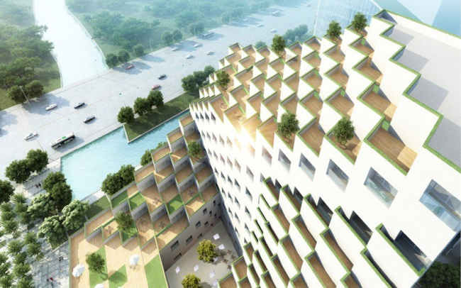 Комплекс Hangzhou Waves © JDS Architects