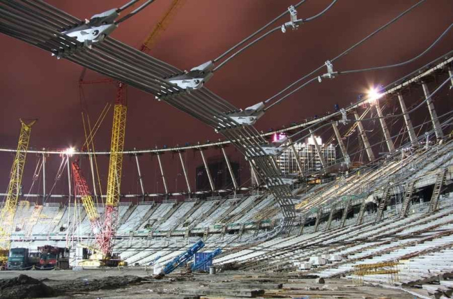 Национальный спортивный комплекс «Олимпийский» в процессе строительства. Фото с сайта nsc-olymp.com