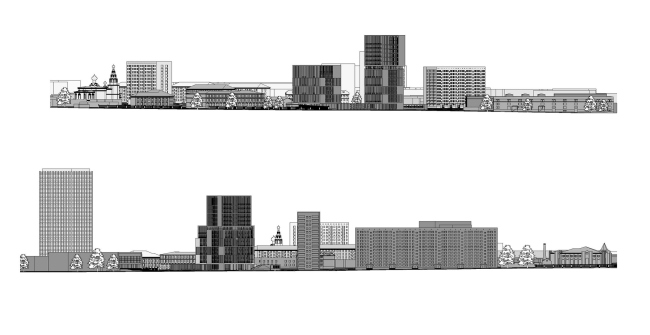 Предпроектное предложение строительства жилого комплекса на Новоалексеевской улице в Москве. Фасады © Сергей Скуратов ARCHITECTS
