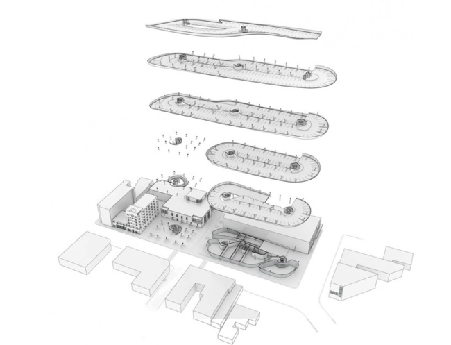 Паркинг Коллинс-Парк © Zaha Hadid Architects