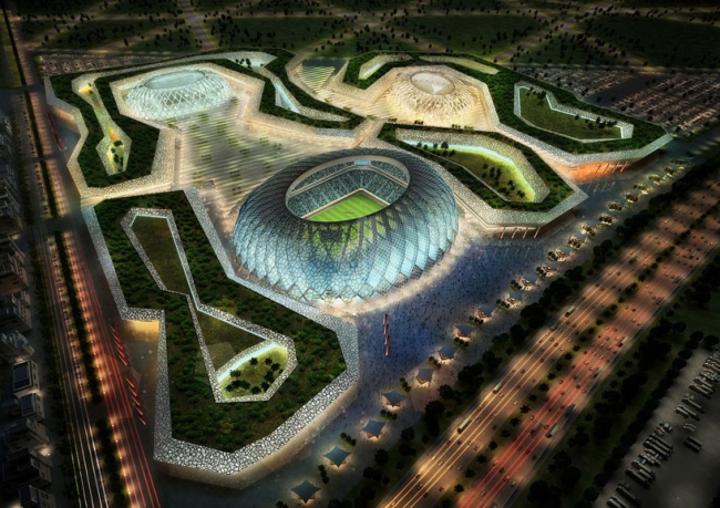 Стадион Чемпионата мира по футболу 2022 в Аль-Вакра. Первоначальный вариант дизайна © Zaha Hadid Architects