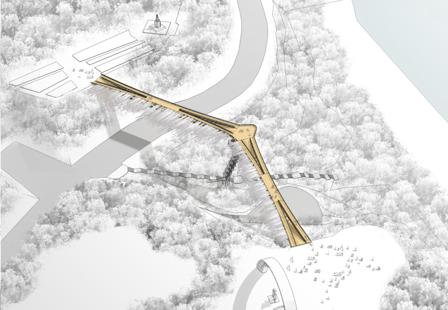 Конкурсный проект «Мост ангелов» © Архитектурное бюро Асадова