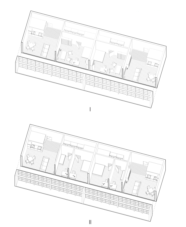Варианты трансформации жилой ячейки. Вертикальные квартиры. Проект Дмитрия Столбового

