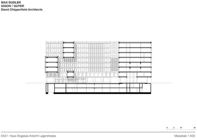 Europaallee 21 - корпус Eisgasse House © Max Dudler, Gigon/Guyer, David Chipperfield Architects