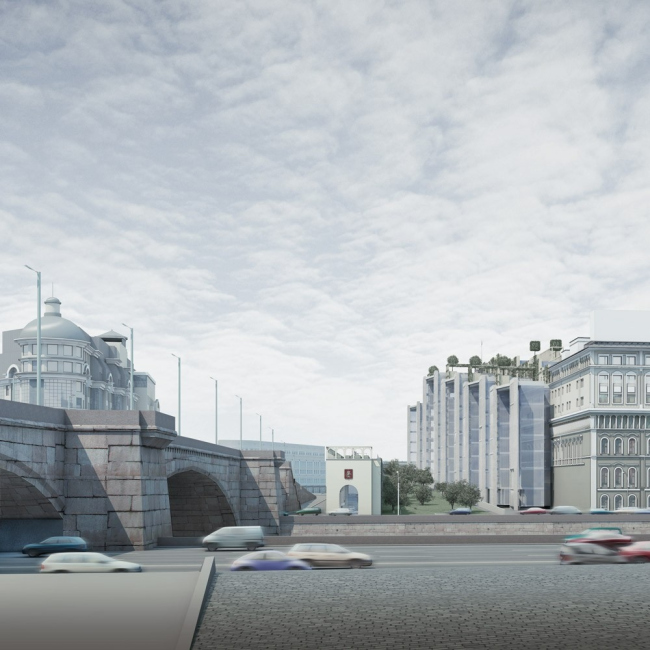 Вид на комплекс с Кремлевской набережной. «Верховые сады»