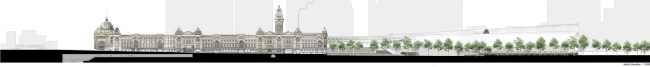 Реконструкция вокзала Флиндерс-стрит. Конкурсный проект. © HASSELL + Herzog & de Meuron