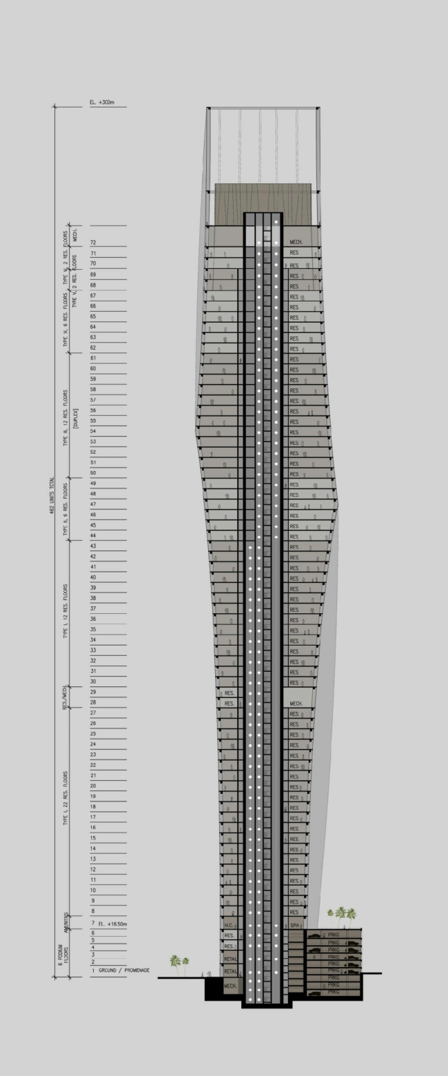 Небоскреб Cayan Tower © Skidmore Owings & Merrill