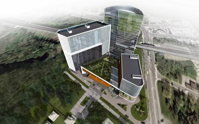 Park Huaming business center on Wilhelm Pieck Street in Moscow