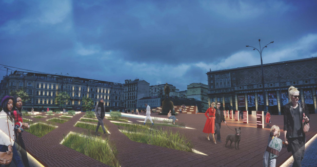 Концепция реорганизации Триумфальной площади в Москве © Wowhaus