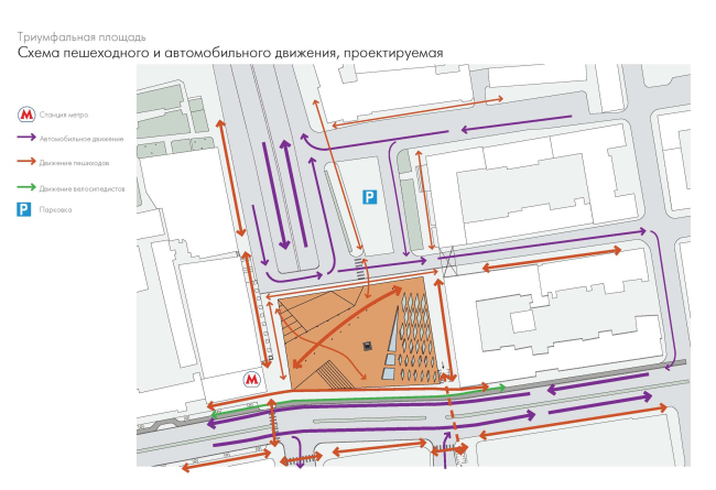 Концепция реорганизации Триумфальной площади в Москве © Wowhaus
