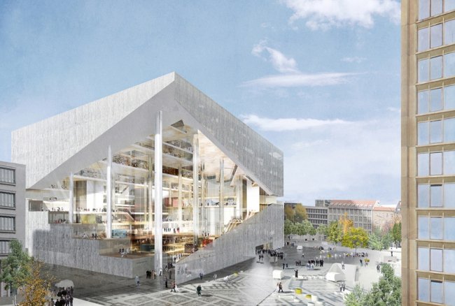 Новое здание издательского дома Axel Springer. Конкурсный проект © ОМА