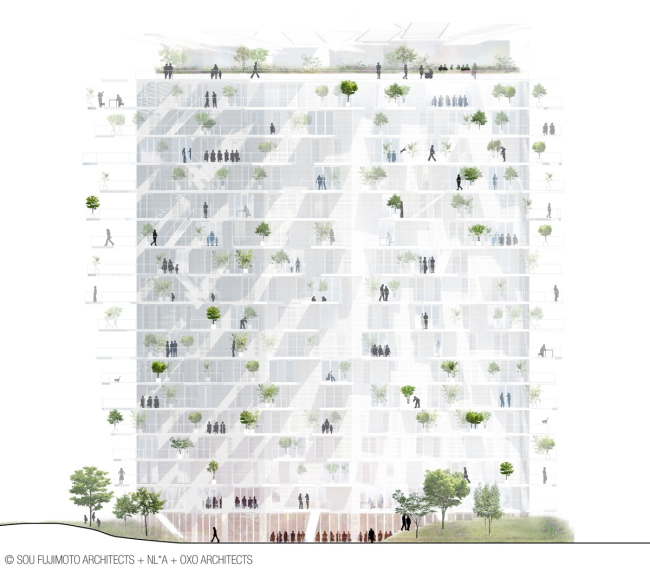 Башня Arbre Blanc © Sou Fujimoto Architects, Nicolas Laisn&#233; Associ&#233;s, Manal Rachdi Oxo Architectes