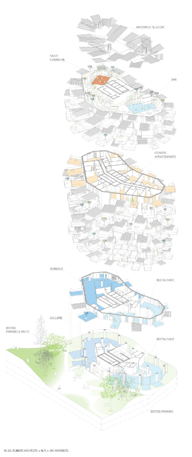  Arbre Blanc  Sou Fujimoto Architects, Nicolas Laisné Associés, Manal Rachdi Oxo Architectes