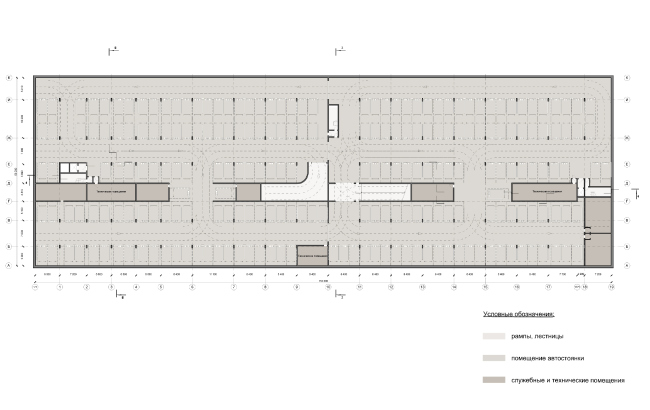 Многофункциональный жилой комплекс на улице Вавилова. Подземный паркинг. Проект, 2013 © Архитектурная мастерская «Группа АБВ»