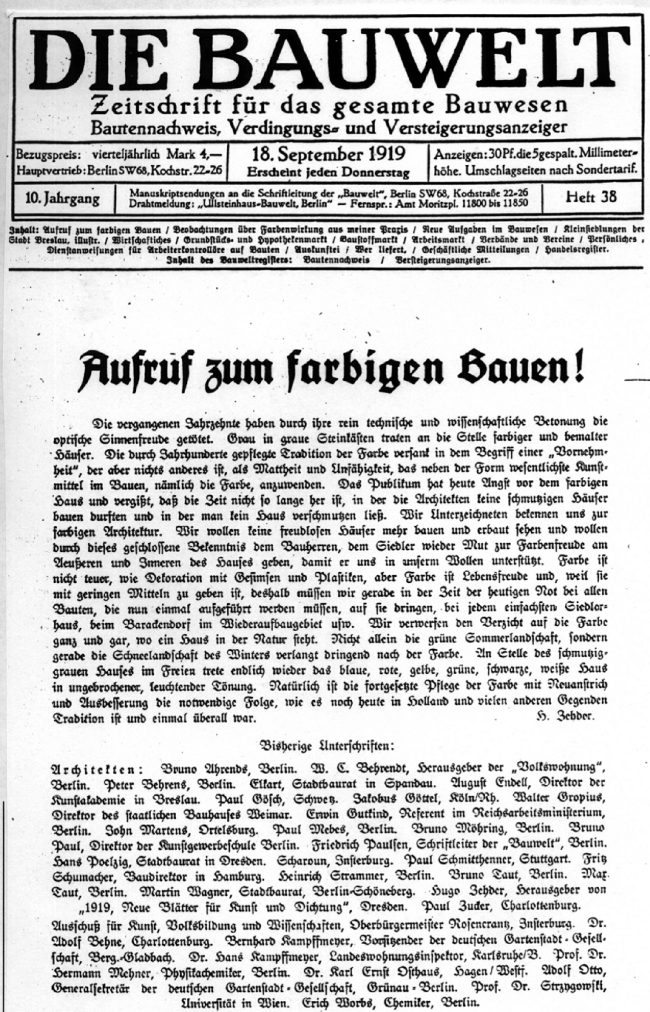           Bauwelt.  1919.    
