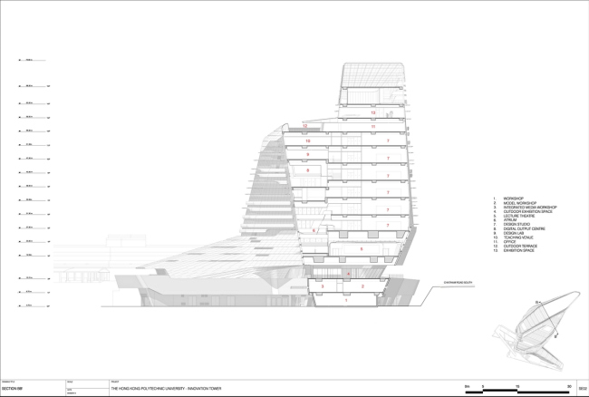 Корпус Jockey Club Innovation Tower Гонконгского политехнического университета © Zaha Hadid Architects