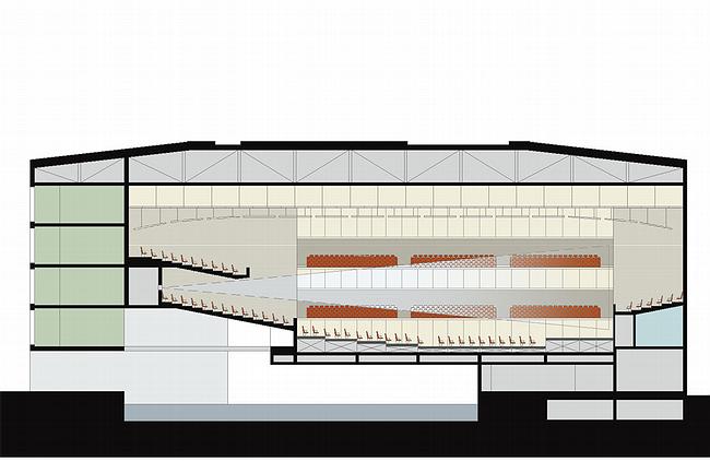 План и разрез концертного зала