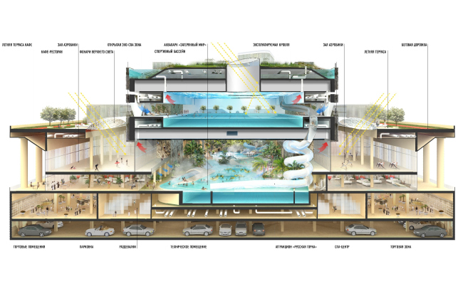 Concept of reconstructing the swimming complex of "Luzhniki"  Asadov Architectural Bureau